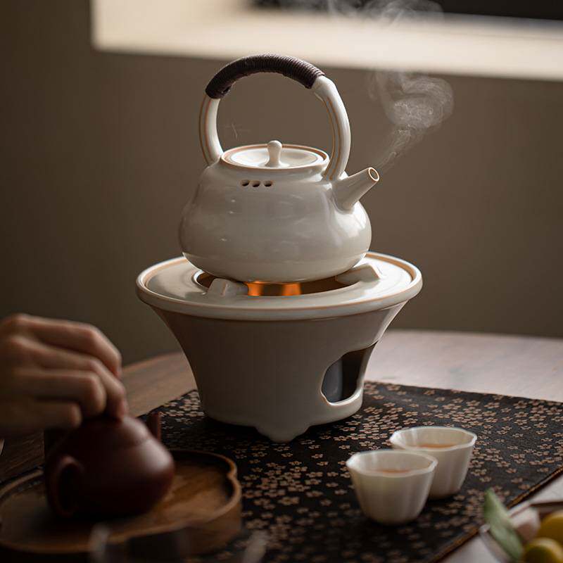 苏打釉茶壶茶勺煮茶套装围炉煮茶炭火炉烧水壶套装家用陶瓷提梁壶