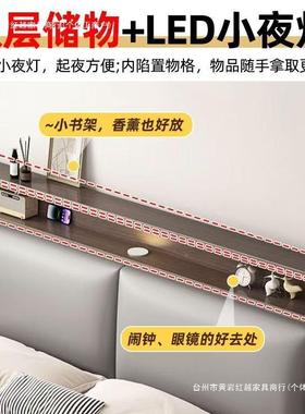 实木床人1.82米主卧家1用1HBW.5米小户型出租房民宿2简.易单双人
