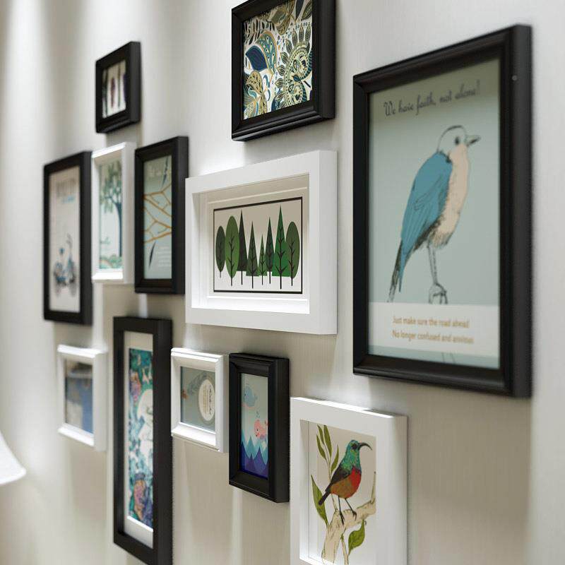 9032实木0相框创意照片框墙简约现代客挂墙相组合客厅装厅饰画932