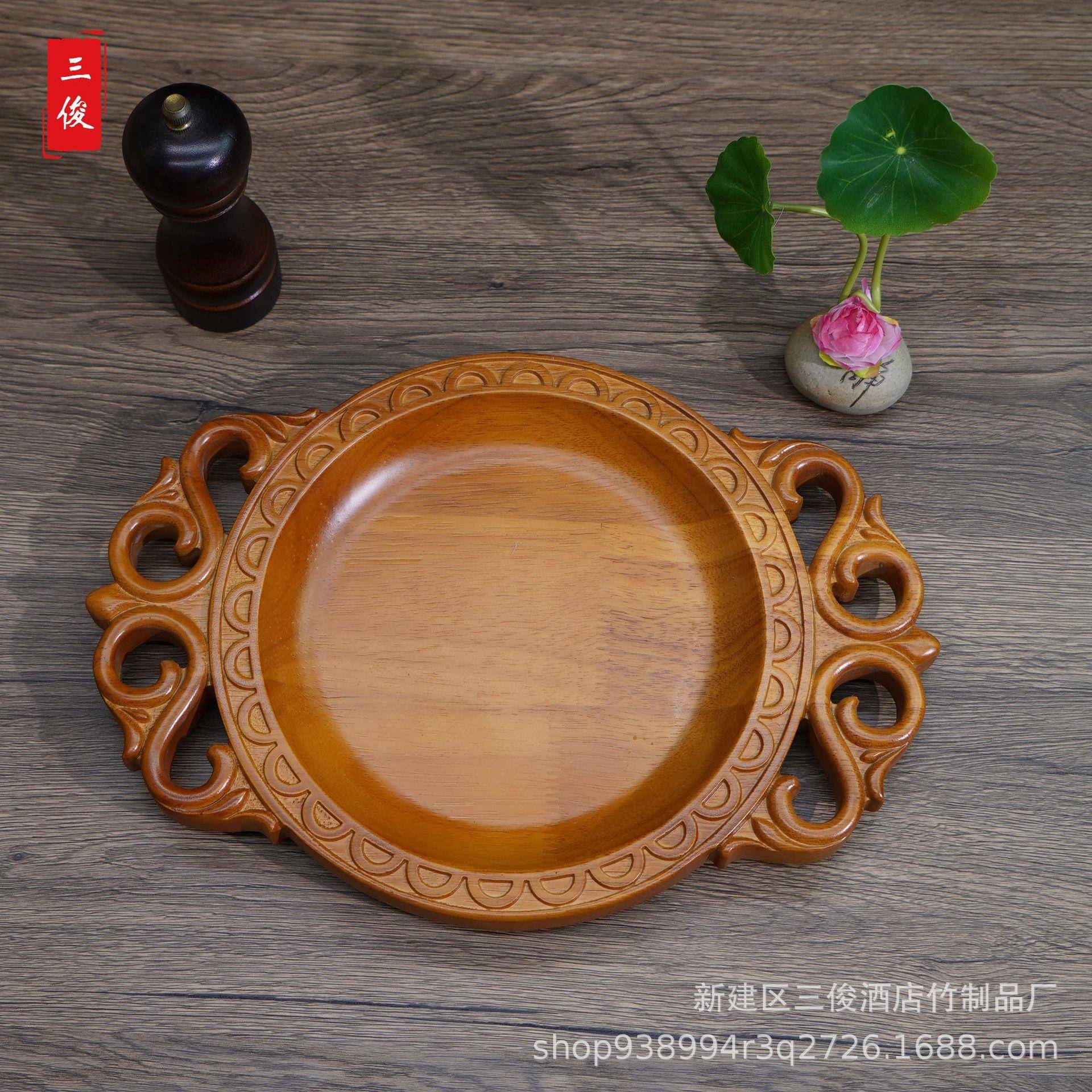 实木IZU全羊羊盘子商用羊腿手把肉烤排盘子特全羊烤托盘蒙古色餐