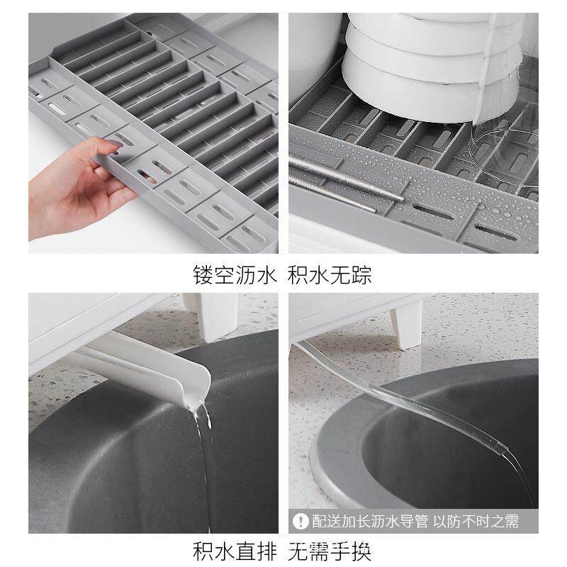厨房碗筷碗收纳盒带盖放餐碗具装箱碟盘沥水置物架家用1GZ62696双