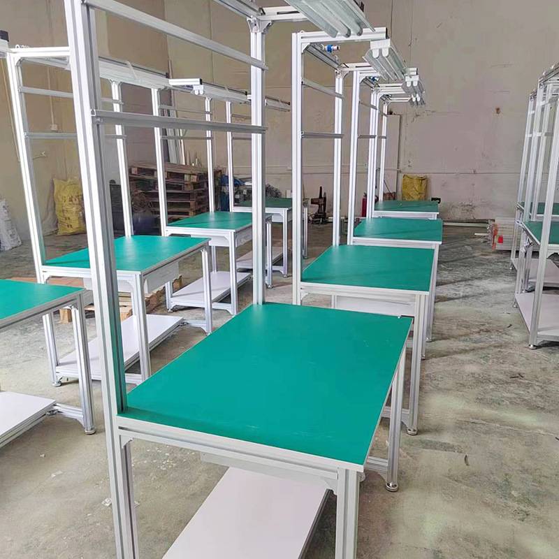 防静电工作台工厂车间带灯流水线操作台维修装配铝型材工作台
