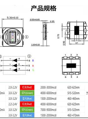 影灯 RG补光灯1AAJB.5率w大功灯珠摄5050全彩高亮