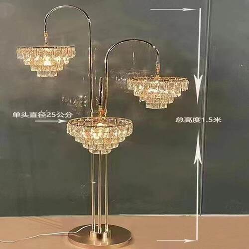 灯三stsjddly头水晶吊灯路引三头暖光水晶吊灯引三头白光水路晶吊