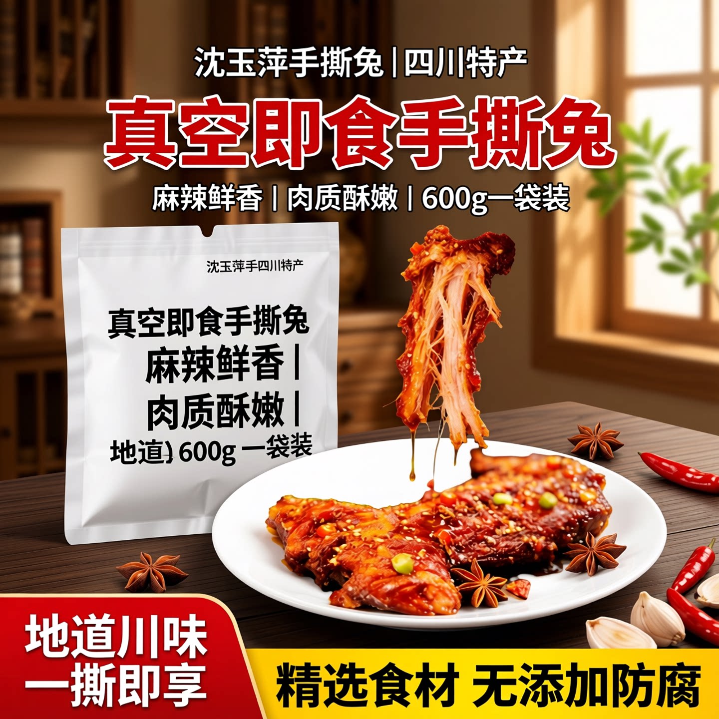 沈玉萍四川特产手撕兔真空即食图片