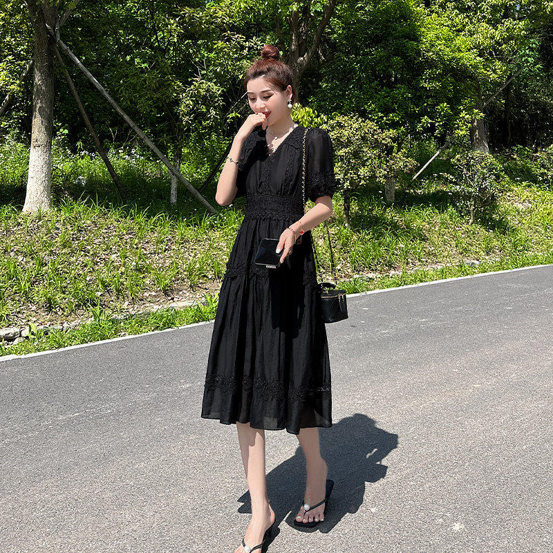 LCCHRISE法式黑色连衣裙女