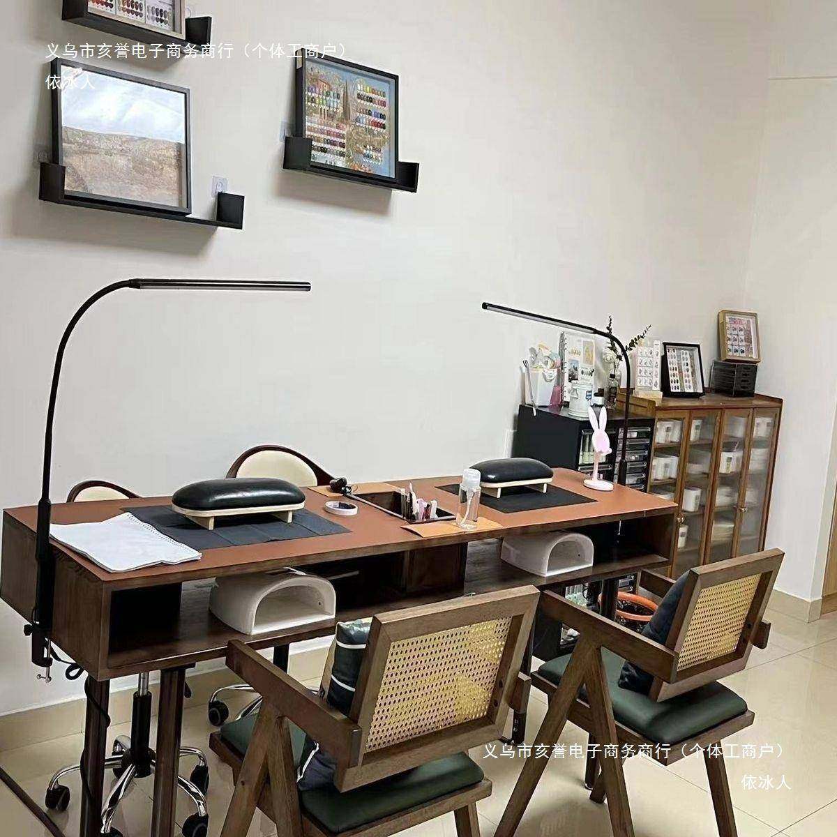 美甲实木胡桃桌子中古实木风简约吸尘器桌椅套装美式单双人复古台,商业/办公家具,美甲台,淘宝优惠券,粉丝福利购,淘宝优惠卷