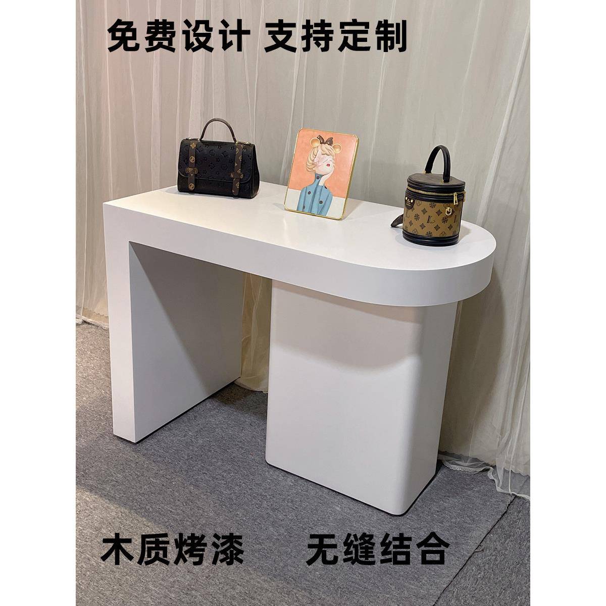 木质烤漆服装店中岛台前台展示桌商用展示台陈列柜橱窗流水台柜台