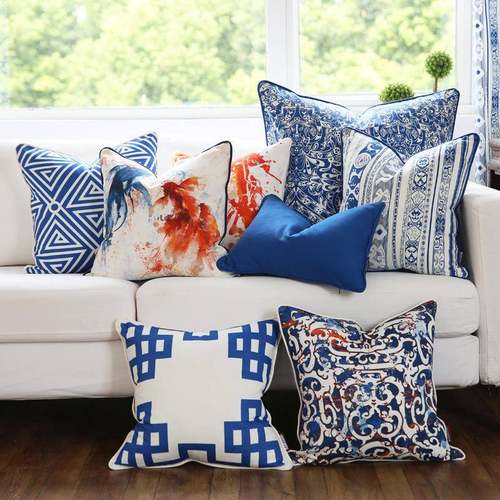 家居抱枕套靠垫腰靠枕套中国风青花瓷新中式国潮中式古风