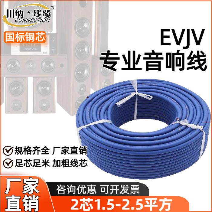 国标室内室外专业屏蔽工程音响线发烧级舞台音箱喇叭线EVJV2芯4