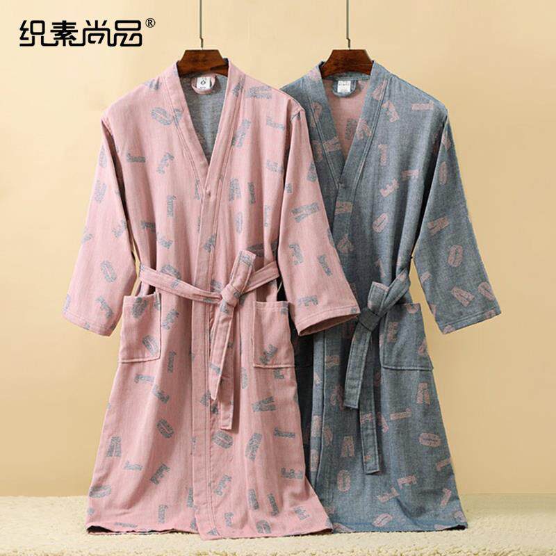 86M0浴袍纯棉纱布女成人新款睡袍吸水速干可穿式浴巾中大童四季浴