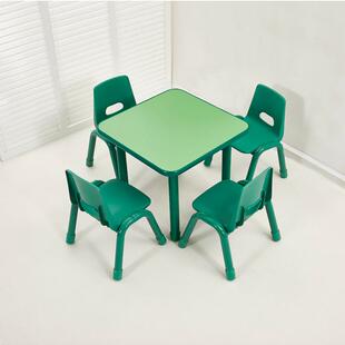 幼儿园桌椅防火板正方桌四人八人桌学习桌儿童花边升降调节桌