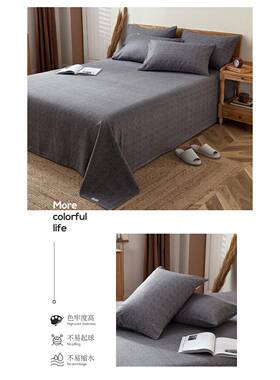 xyt大床单250x20纯棉加大加宽老粗布床单纯色加厚加密灰色男生in