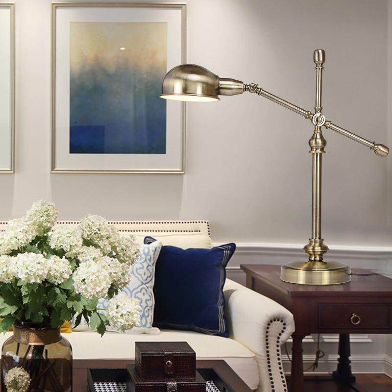 美欧式复古台灯古典卧室床头学习工作书房书桌灯护眼创意按钮台灯