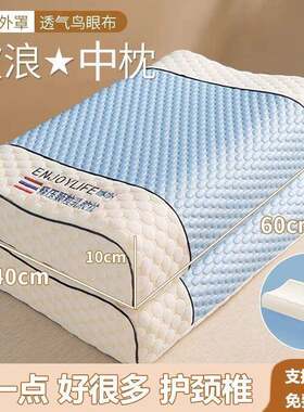 泰国乳胶枕芯枕头一对装送隐藏拉链枕套整套装