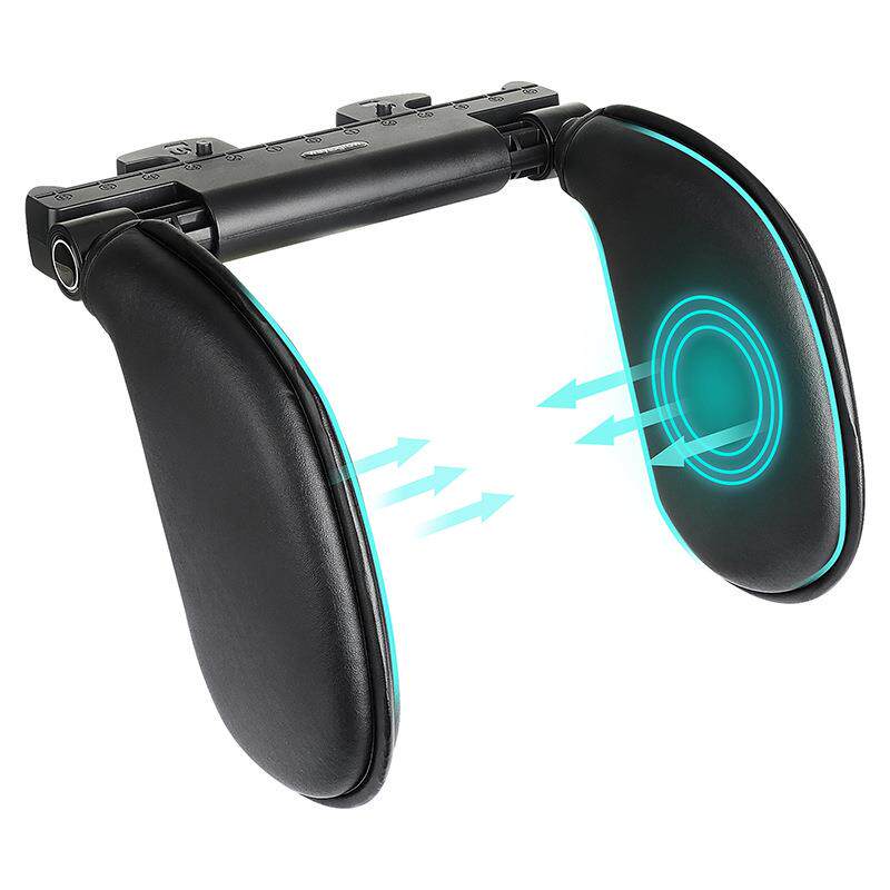 A10汽车头枕PU海绵皮四季通用护颈枕车载一键安装侧靠枕车内用品