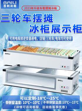 百利冰柜台式冷藏烧烤炸串展示柜小型冷冻保鲜卧式三轮车摆摊冰箱