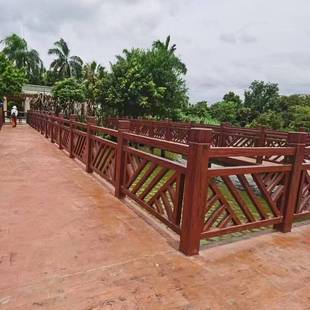 仿木纹水泥栏杆农村建设池塘护栏景区装饰水泥栏杆仿树景观河道