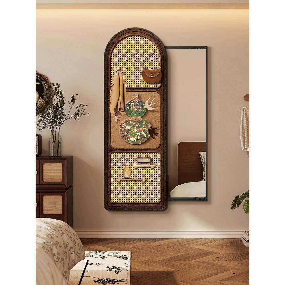 ⇙洞洞板推拉镜中古风创意玄关装饰画可置物挂画隐藏式穿衣全身镜,家居饰品,现代装饰画,淘宝优惠券,粉丝福利购,淘宝优惠卷