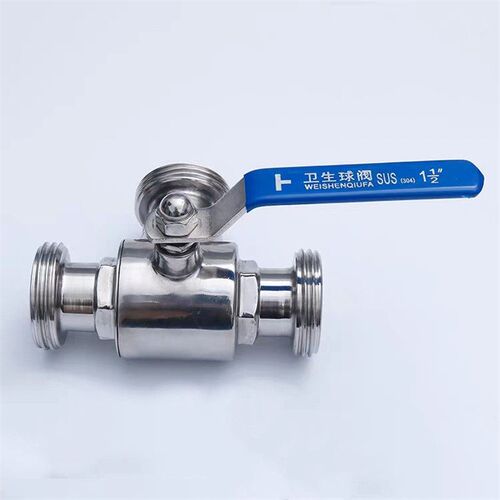 不锈钢304卫生级螺纹三通球阀食品级T/SMS外丝螺纹三通球阀Q25/4F