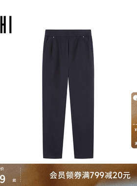 USHI悠时 日系宽松直筒裤男 City Boy风格 黑色简约阔腿休闲长裤