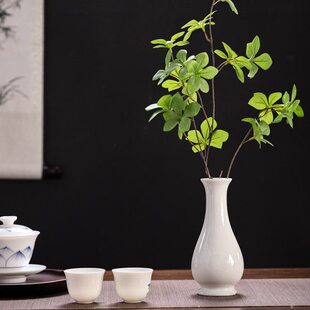 白瓷玉净瓶茶道梅花插花器家居摆件陶瓷小花瓶观音瓶供佛禅意花瓶