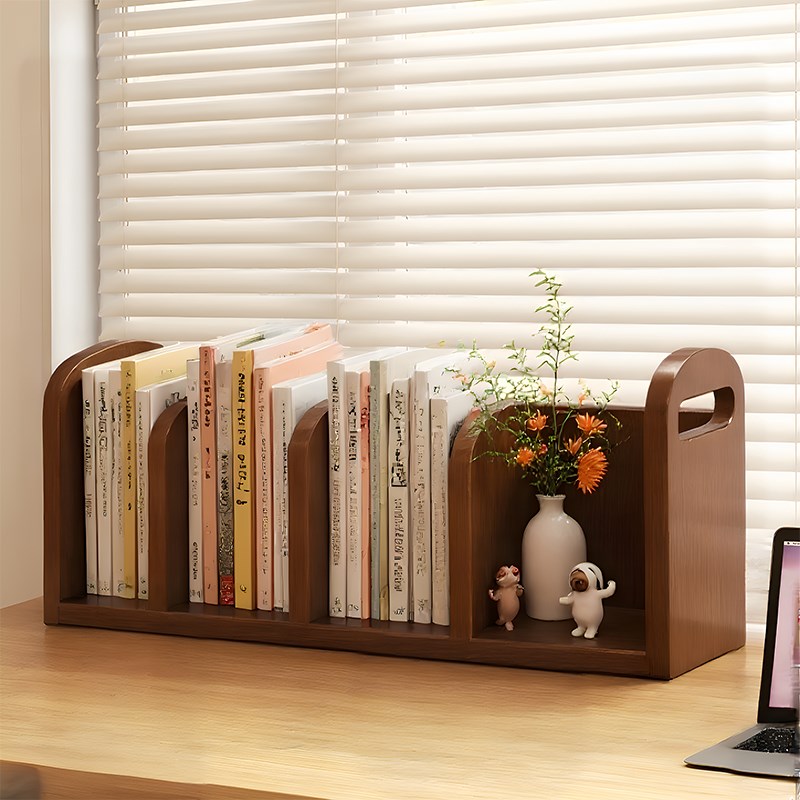 桌上书架实木置物架l学生书本收纳层架家用书柜桌面立架办公桌整