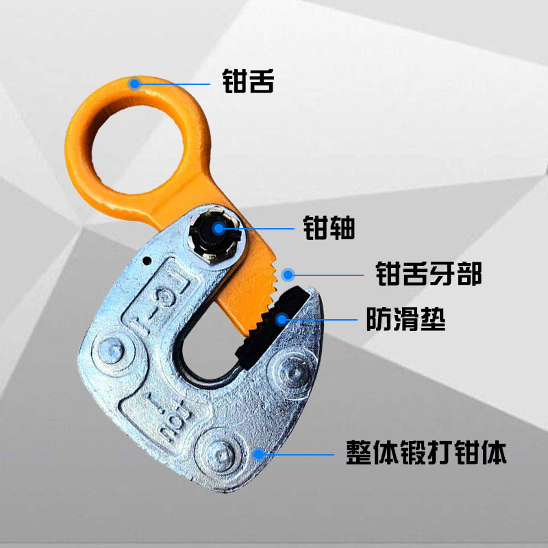 起重吊夹1T模锻翻转吊钳CDH型竖吊L型钢板单板平吊LC日式横吊钳夹