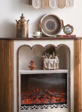 法式复壁炉装饰柜电子炉民炉壁宿别古墅客厅仿939真火焰入户玄关