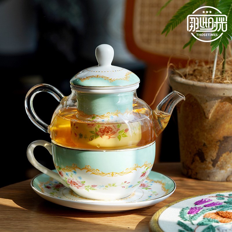 子母壶英式下f午茶具杯壶一人饮泡茶壶套装欧式陶瓷花茶壶下午茶