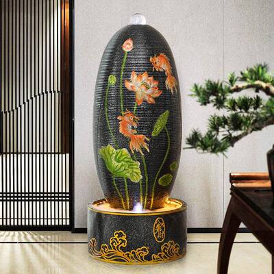 地招财福蛋流水喷SVV泉循环水鱼池乔景假山造装饰办公室客厅迁落