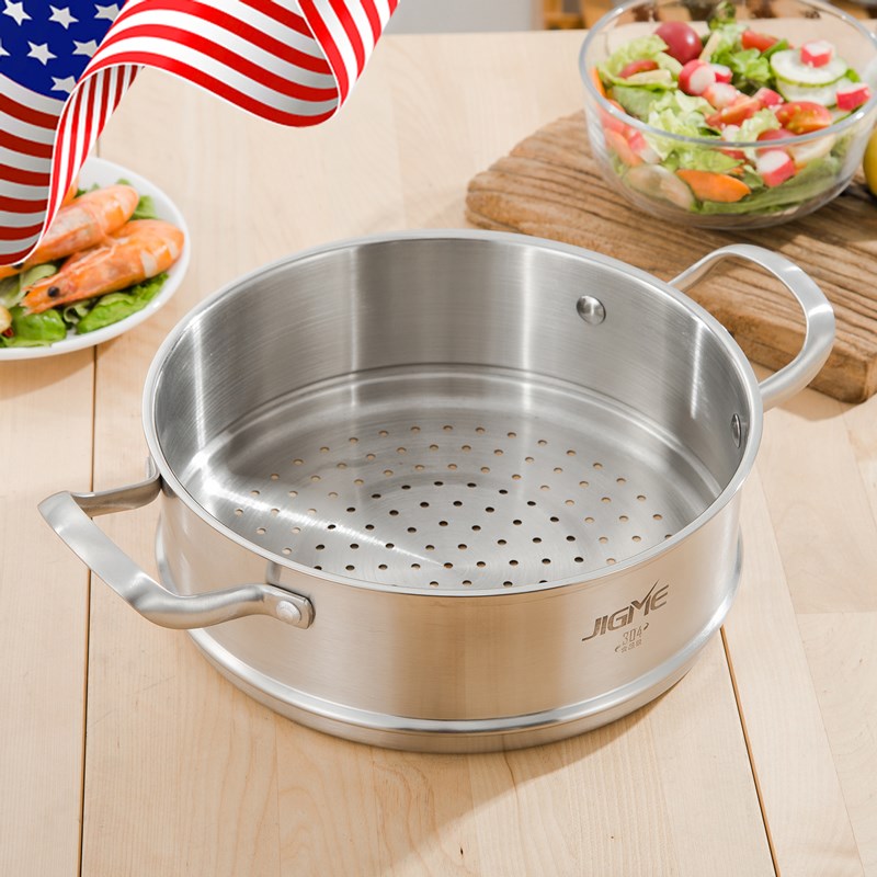 304不锈钢蒸笼蒸锅加高p笼屉蒸架24厘米26寸28 30cm家用蒸屉蒸格