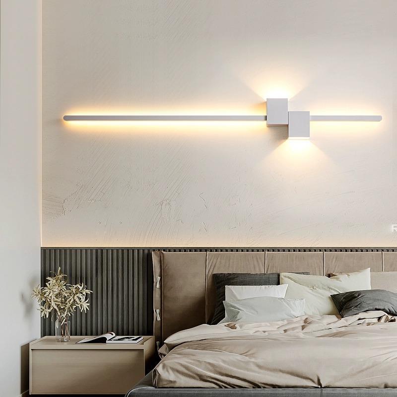 代简约现厅轻奢格栅客电视背景321墙壁灯极简长条网红创意室床卧