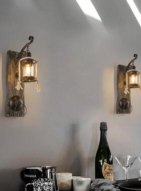 美式复古工业走风灯店餐壁厅咖啡店58276吧台过道廊创意实木火锅