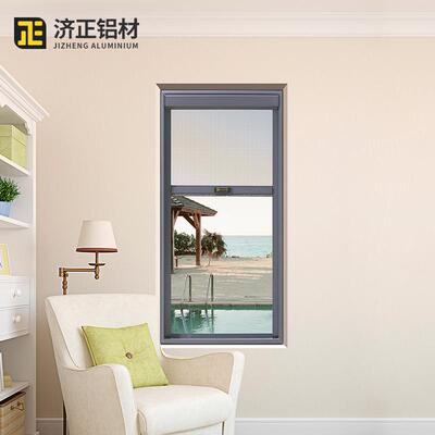 厂家源防蚊防虫合自动AUF回卷纱窗铝合金纱窗货防盗窗纱一体铝金