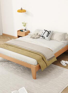 全实木床现代简约.8米主双人1人床榉木床1.5小户型SWR单床1卧.2m