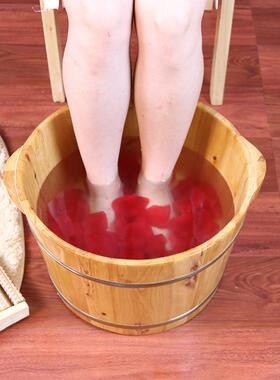 柏实泡脚桶JND木木质桶木泡脚家用泡脚盆足疗香桶洗脚盆带盖小木