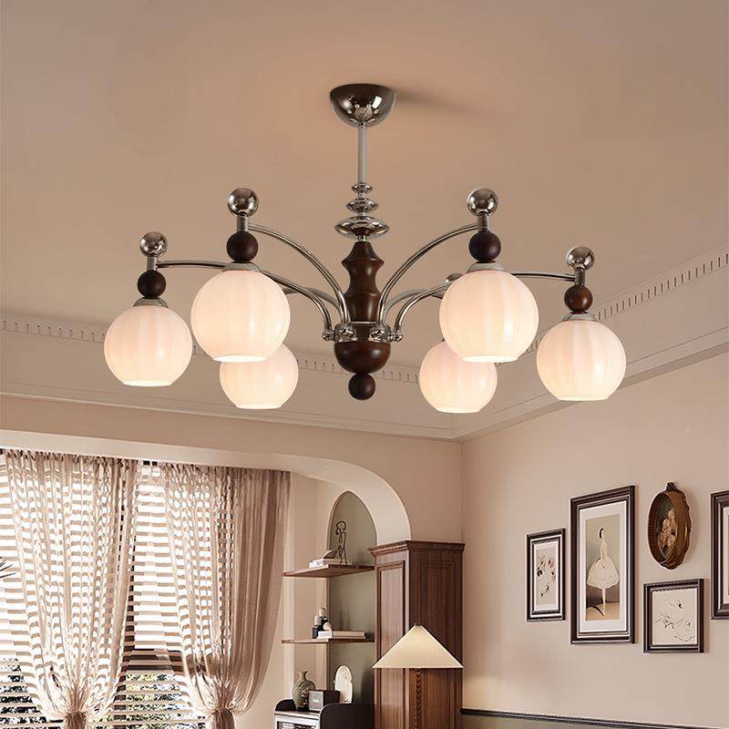 中古谱风客实木厅吊主灯新42505中式高级感玻璃灯罩全光护眼木纹,家装灯饰光源,智能吊灯,淘宝优惠券,粉丝福利购,淘宝优惠卷