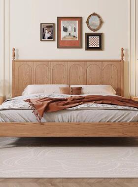 法式原木1风白木全实木燕蜡尾大EBX板床1米8主卧黑色中古.m复5古