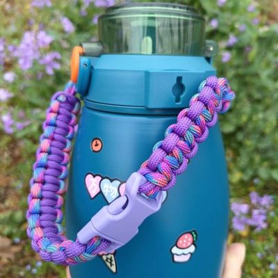 初遇绳艺手工编织大肚杯挂绳水杯手提绳水壶手拎绳粉色个性杯套绳