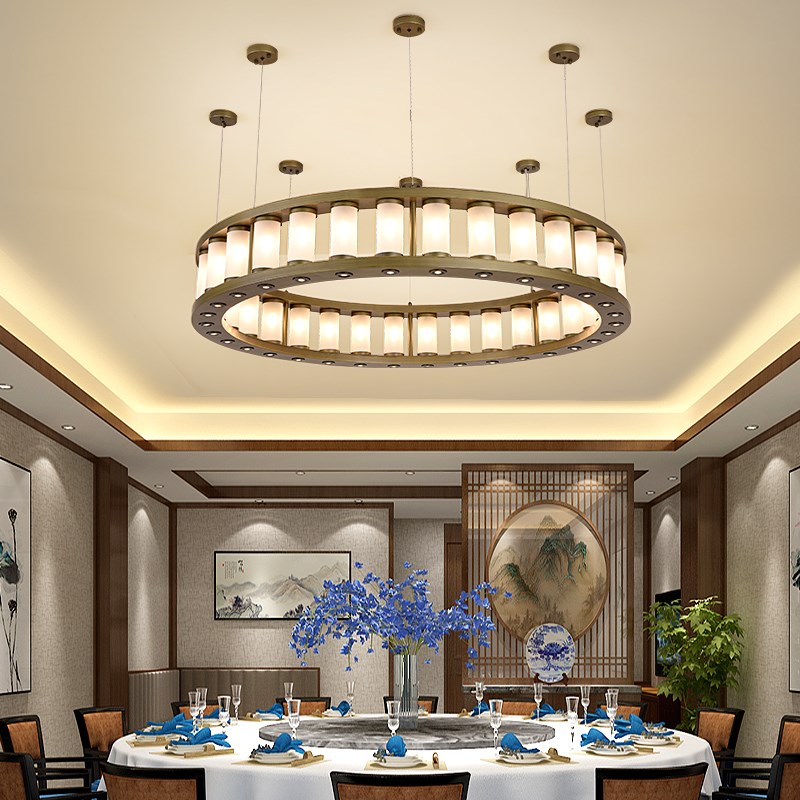 宴会厅包厢大吊灯酒店会所大堂餐饮大G厅包间餐厅包房圆形新中式