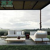 莫家休闲北欧户外沙发庭院别墅柚木椅防雨晒室外茶几组合防腐家具