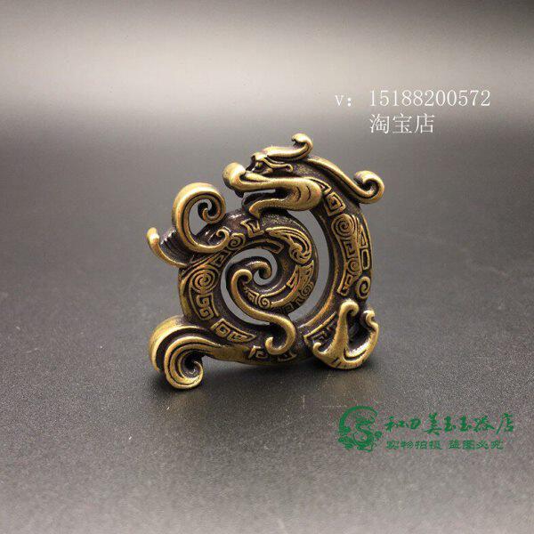 黄铜盘龙古风韵香插神兽龙造型艺术香插摆件仿古小铜器工艺品杂件