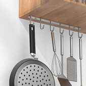 304不锈钢橱柜下挂钩 隔板下厨具排钩吊钩免打孔挂杯架 厨房悬挂式