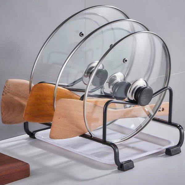 厨房置物架子太空铝锅盖架坐式收纳台面落地带接水沥水放菜板家用