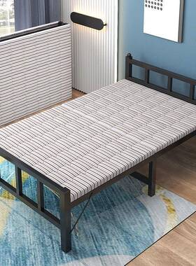 叠单人床简易午休床成人出儿童家用卧室硬折板租屋床VEM经济型木