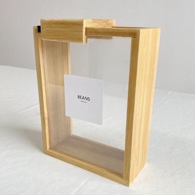 现家用木多功能制质厨房木豆类储存收纳盒实木货谷物分配器