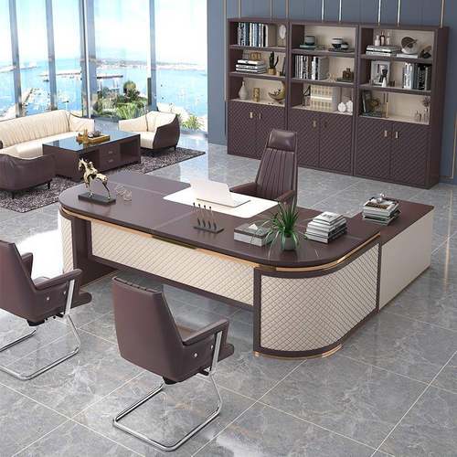 。老板代桌简室约现轻奢总班裁桌大台桌椅组合办公桌子办SKF98公