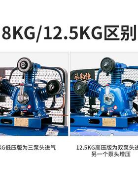上海活机塞式空压气泵0.336V-0.36/8-8铜电机KW木线工喷漆双缸