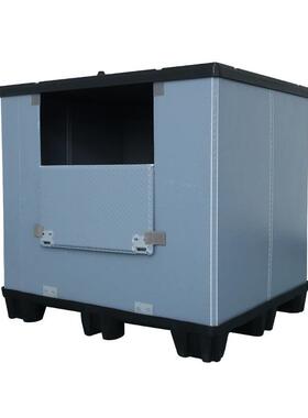 塑围板箱带盖塑折料箱1150*9IGF8可叠汽配物流周转箱吹塑5胶物流